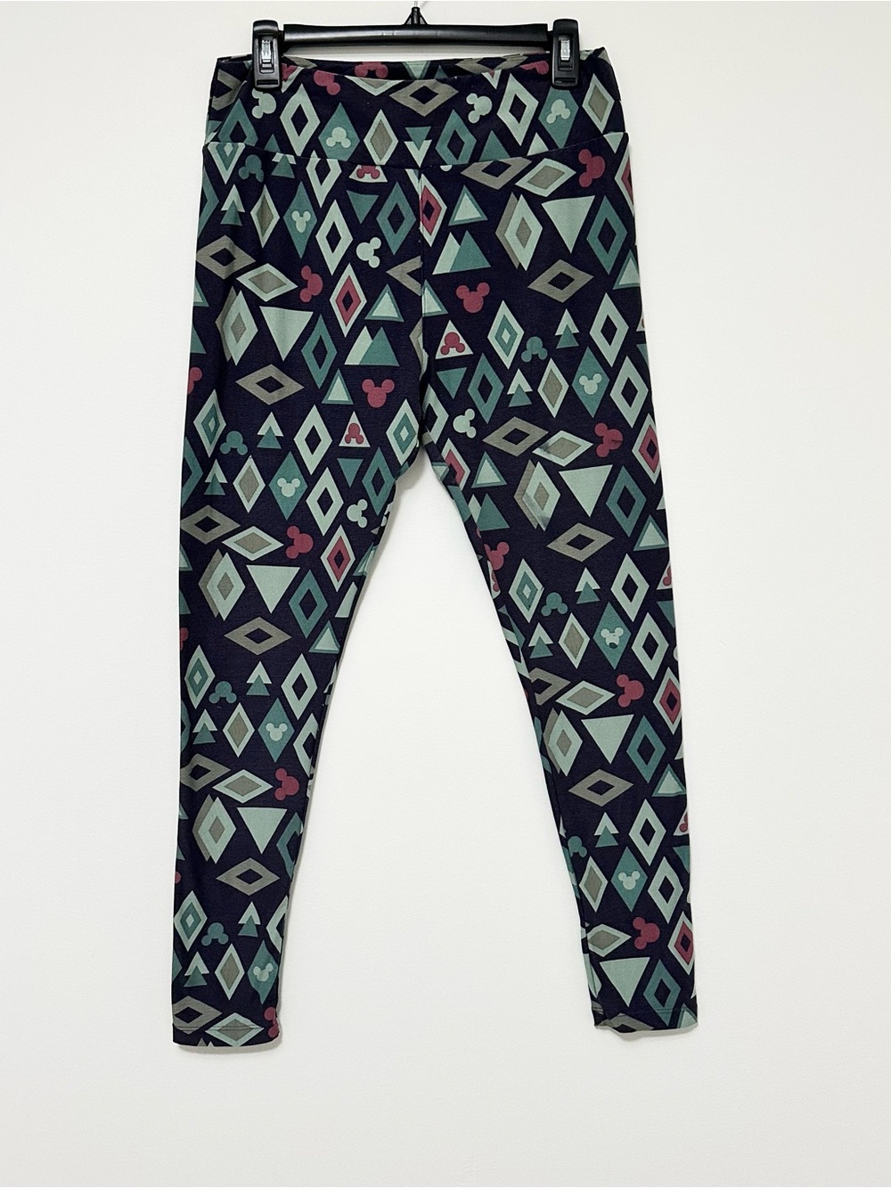 LuLaRoe Disney Mickey Mouse Geometric Print Tall Curvy Leggings Buttery Soft
